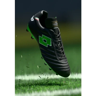 Abbildung von Lotto Stadio OG II FG Fußballschuh Nocken, Herren, Größe: 45, All black/spring green Schuhe