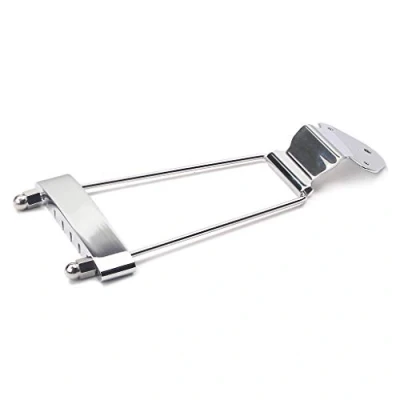 Abbildung von Alnicov 6 saitiger Trapez Saitenhalter für Jazz Archtop Gitarre, Ersatz Chrom
