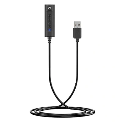 Abbildung von Ewent EW3569 Externe USB Soundkarte für KopfhörerUSB Audio Adapter 3,5 mm KlinkensteckerUSB Fernbedienung KopfhörerKompatibel mit Windows,Mac OS,Linux,LautsprechernSchwarz