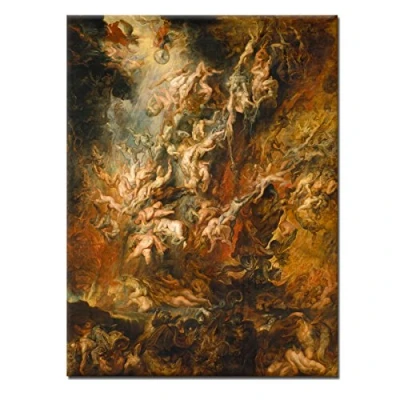 Abbildung von WANDKINGS LeinwandbildDer Höllensturz der Verdammten von Peter Paul Rubens / 60 x 80 cm/auf Keilrahmen