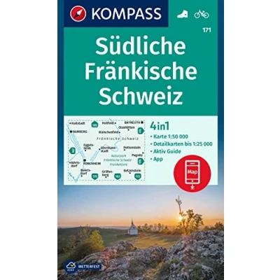 Abbildung von KOMPASS Wanderkarte 171 Südliche Fränkische Schweiz 1:50.000: 4in1 mit Aktiv Guide und Detailkarten inklusive Karte zur offline Verwendung in der App. Fahrradfahren.