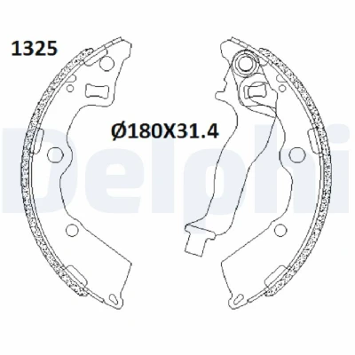 Abbildung von DELPHI LS2199 Bremsbacken 180mm 31mm KIA: Picanto I