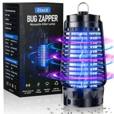 Abbildung von Insektenvernichter Elektrisch, 1600V UV Mückenlampe, IPX4 Wasserdichter Mückenfalle, Fliegenfalle mit Aufhängehaken für Mücken,Motten,Fliege,Spinnen, Ungiftig Mosquito Killer Innen Außenbereich