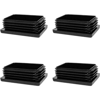 Abbildung von Enkotrade 10 Stück Lamellenstopfen für Rechteckrohre, 60x20 mm, Rohrabdeckung aus hochwertigem Polyethylen Kunststoff, Stopfen, Endstopfen, Kappen, Gleiter Rohrstopfen Rechteckig