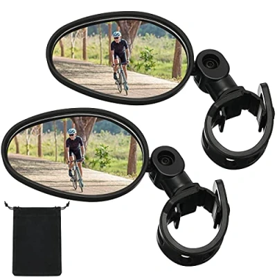 Abbildung von Fahrradspiegel 360 Grad Verstellbar Sicherer Drehbarer Lenkerspiegel Radfahren Rückansicht Spiegel Stoßfester Konvexer Acrylspiegel Rückspiegel für Mountainbike MTB (2 Stücke)