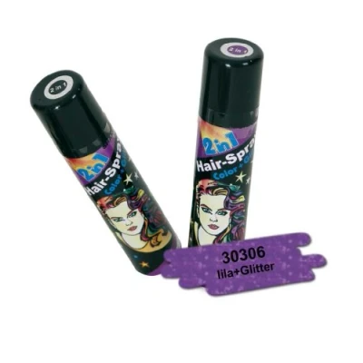 Abbildung von FASCHING 30306 Hairspray 2 in 1 lila, Glitter+Color, Haarspray NEU/OVP