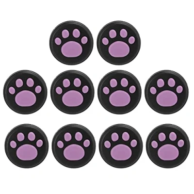 Abbildung von fasient1 10 Stück Silikon Daumengriff Stick Rocker Cap,Niedliche Cat Claw Design Ersatz Daumengriffe Analoge Cover Joystick Kappe für Switch Lite(Rosa Pfote auf Schwarz)