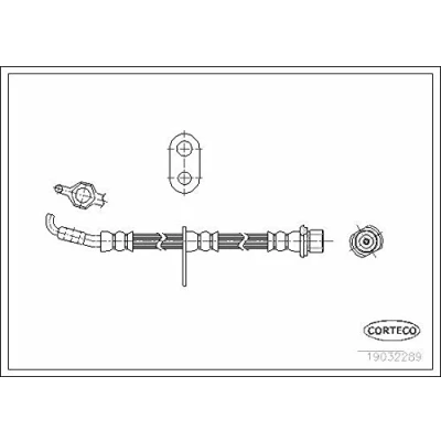 Abbildung von CORTECO 19032289 Bremsschläuche Vorderachse links 453 TOYOTA: Corolla VII Compact, VIII Liftback, Limousine