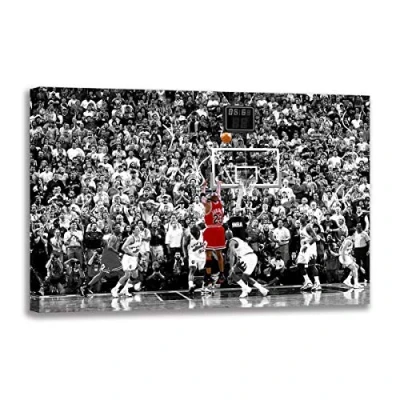 Abbildung von Annick Goutal Michael Jordans Letzter Schuss Im Jahr 1996 Wandkunst Leinwand Malerei Fan Poster Drucken Wandbild Für Wohnzimmer Dekor (Art 3,40 x 60 cm(Kein Rahmen))