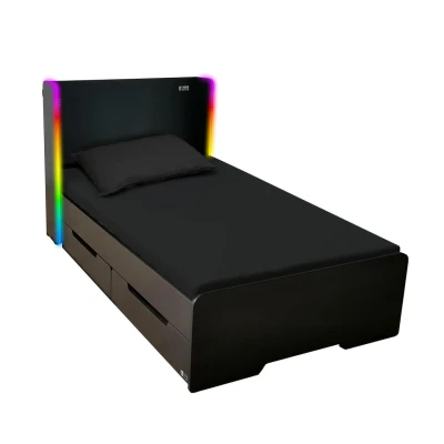 Abbildung von X Rocker Gamerbett Electra Gaming Bett mit RGB Beleuchtung &amp; App Steuerung, ausziehbaren Schubladen