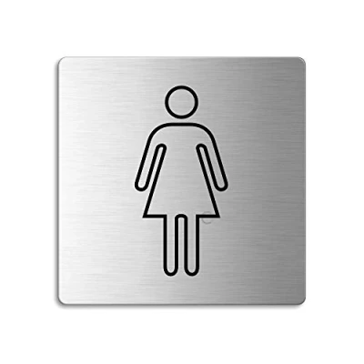Abbildung von OFFORM DESIGN WC Schild Damen Toilettenschild Edelstahlschild 85x85 mm selbstklebend Nr.48110
