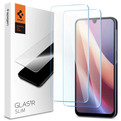 Abbildung von Spigen Glas.tR Slim Schutzfolie kompatibel mit Samsung Galaxy A16, A16 5G, 2 Stück, Kratzfest, 9H Härte Folie