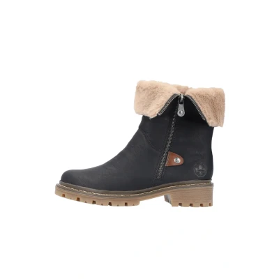 Abbildung von Rieker Damen Ankle Boots Y9582, Frauen Stiefeletten,Kurzstiefel,uebergangsschuhe,uebergangsstiefel,gefüttert,Stiefel,schwarz (00),37 EU / 4 UK