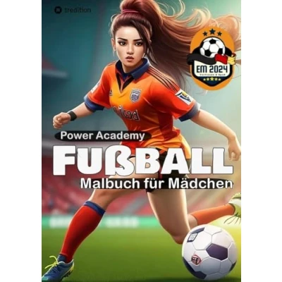 Abbildung von Fußball Malbuch für Mädchen Power Academy Ausmalbilder mit motivierenden Sprüchen EM 2024 Geschenk: Mitmachbuch Geschenkidee ... Europameisterschaft Buch Kinder