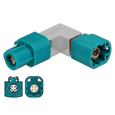 Abbildung von Delock Adapter HSD Z Buchse zu Stecker gewinkelt