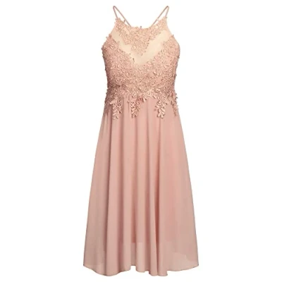 Abbildung von Apart Fashion Damen Chiffon Mesh Lace Cocktail Special Occasion Dress, Rosa, M EU