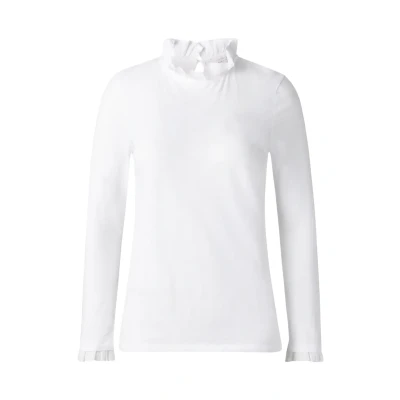 Abbildung von Rich &amp; Royal SLUB Frill Langarmshirt, Damen, Größe: XS, Weiss