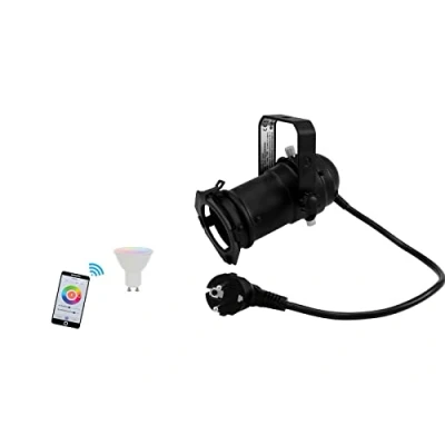 Abbildung von EUROLITE Set PAR 16 Spot sw + LED GU10 RGB/WW/CW WiFi