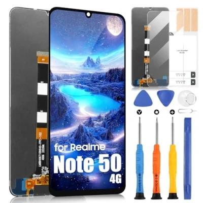 Abbildung von LCD Display für Realme Note 50 4G Note50 RMX383 Bildschirm Touchscreen Digitazer Full Assembly Ersatz mit Reparatur Set (6,74 Zoll, Schwarz)