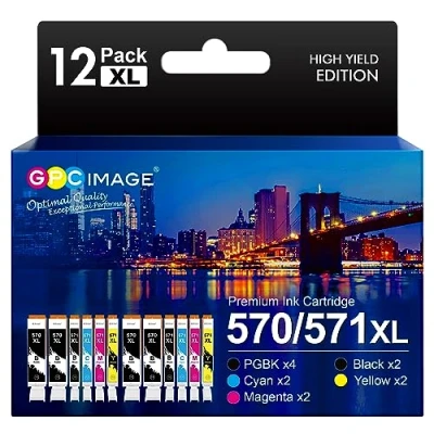 Abbildung von GPC IMAGE 570 571 XL Kompatible für Canon Pixma MG5750 MG5751 MG5752 MG5753 MG6800 MG6850 MG6851 MG6852 MG6853 TS5000 TS5050 TS5051 TS5053 TS5055 TS6050 TS6051 TS6052 (12er Pack)