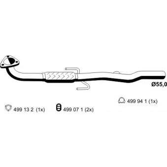 Abbildung von ERNST 043458 Abgasrohr vorne OPEL: Signum CC, Vectra C Caravan, Limousine kfzteile, kfzteile24, bandel online, bandel, atp autoteile, mister