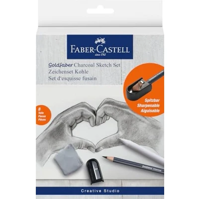 Abbildung von Houtskoolset Faber Castell 8 delig