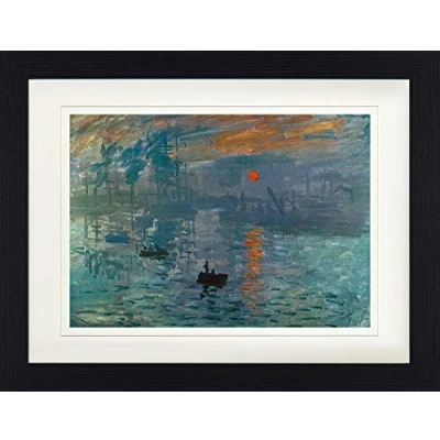 Abbildung von 1art1 Claude Monet Poster Impression, Sonnenaufgang, 1872 Gerahmtes Bild Mit Edlem Passepartout Wand Bilder Im Bilderrahmen 40x30 cm