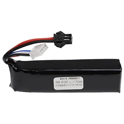 Abbildung von vhbw Akku kompatibel mit SM 2P Stecker für Modellbau z.B. Racing Car, Helikopter, Flugzeug (500mAh, 11,1V, Li Polymer, 75 x 15 14 mm)