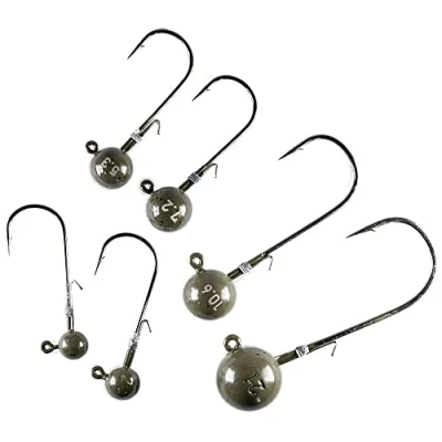 Abbildung von Tungsten Jigköpfe, LMAB bleifreie Jig Haken Set, für Gummifische &amp; Gummiköder, zum Angeln auf Barsch, Zander Hecht, alle Größen und Gewichte (Hakengröße 5/0, 18,0 Gramm)