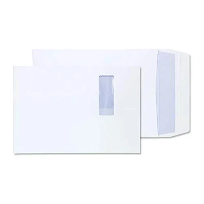 Abbildung von Blake Purely Packaging 41062W FAlten Versandtasche Haftklebung Mit Fenster Weiß B4 350 x 250 25 mm 140g/m² 125 Stück