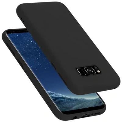 Abbildung von Cadorabo Hülle kompatibel mit Samsung Galaxy S8 Silikon Handyhülle für Case aus flüssigem kratzfeste und stoßfeste dünne TPU Schutzhülle LIQUID SCHWARZ