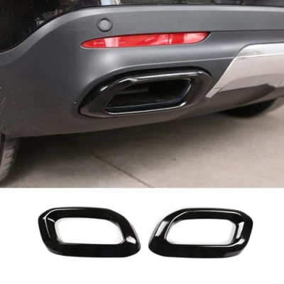Abbildung von METYOUCAR Edelstahl Schalldämpfer Auspuffrohr Heckabdeckung Trim Für Benz GLE GLC GLS W167 X253 X167 2020 2021 Auto Außen Zubehör (Schwarz)