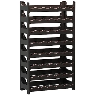 Abbildung von ARTECSIS Weinregal stapelbar Kunststoff für 48 Flaschen, stabiles Flaschenregal in Gastronomie Qualität, modular erweiterbar, Schwarz