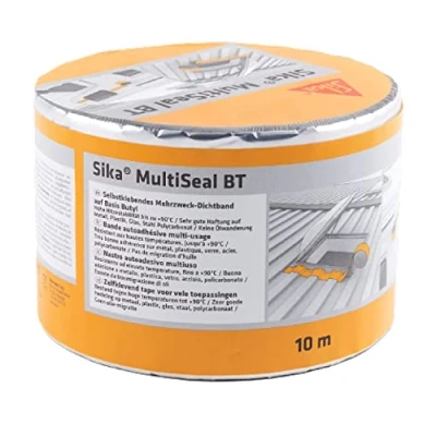Abbildung von Sika Dichtband MultiSeal BT Aluminium ideal für Abdichtungen und Schnellreparaturen selbstklebend 10 m x 100 mm