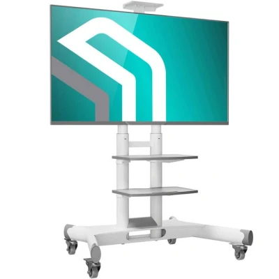 Abbildung von ONKRON TV Ständer mit Rollen TS1552 WHT Ständer, (bis 70,00 Zoll, Rollen, rollbar, höhenverstellbar, Bewegungssperre)