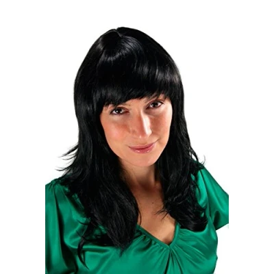 Abbildung von WIG ME UP 1548 1B Schwarze Perücke lang gestuftes Haar mit Pony