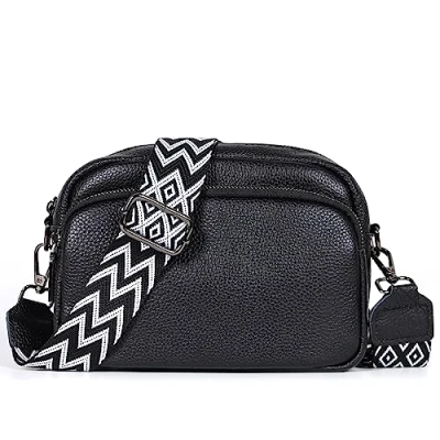 Abbildung von TANTOMI Umhängetasche Damen, Echtes Leder Klein Crossbody Bag Damen Handytasche zum Umhängen, Moderne Handtasche Taschen mit Breitem Schultergurt, Tasche Tägliches Arbeiten, Einkaufen, Reisen