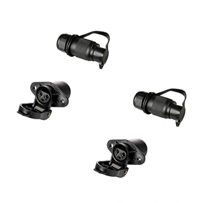 Abbildung von BEIJISTAR 2 x 3 pol Stecker und Steckdose, Poliger Steckdose 12V Traktor, Nach DIN 9680, Flachsteckanschluss für Systeme, Polig Anhänger Landmaschine (2 Loch Montagepunkt)