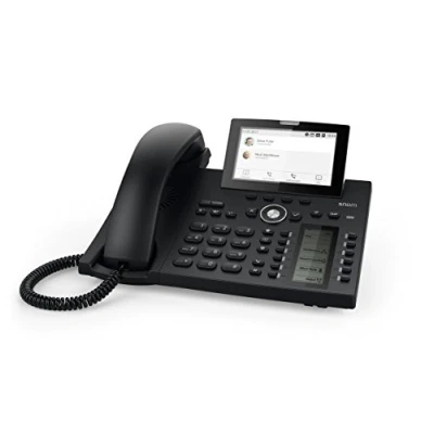 Abbildung von Snom D385 IP Telefon, SIP Tischtelefon Farbe + SmartScreen, 12 Identitäten, Sensorhakenschalter, Bluetooth, USB, 48 selbstbeschriftende Schlüssel (12 physische), Schwarz, 00004340