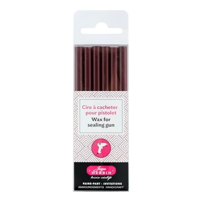 Abbildung von J.Herbin 35826T Packung mit 6 Wachsstangen für Pistole, ideal Bastelprojekte und Scrapbooking, weich, 1 Pack, bordeaux