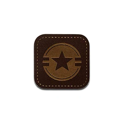 Abbildung von Mono Quick Aufnäher Bügelbild, Aufbügler, Applikationen, Patches, Flicken, zum aufbügeln, Polyester, Leder Stern Größe: 2,9 x cm