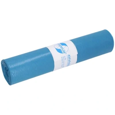 Abbildung von DEISS PREMIUM Abfallsäcke aus Recycling LDPE, blau, 120 Liter, 25 Stück/Rolle