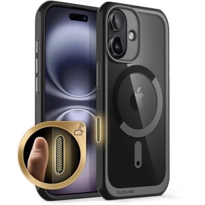 Abbildung von SupCase für iPhone 16 Hülle 6.1&#039;&#039; Kompatibel mit MagSafe Slim Handyhülle Dünn Case Durchsichtig Schutzhülle Backcover [Unicorn Beetle Mag] Handy 2024 (Schwarz)