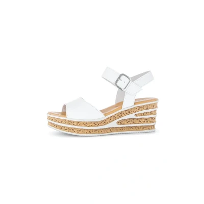 Abbildung von Gabor Damen Sandaletten, Frauen Sandalen,Best Fitting,Sommersandalen,bequem,flach,Sommerschuhe,Freizeitschuhe,Weiss (So.Kalk),37 EU / 4 UK