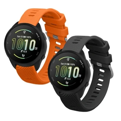 Abbildung von kwmobile 2X Sportarmband kompatibel mit Garmin Forerunner 165 / Music Armband Fitnesstracker Band Set aus TPU Silikon