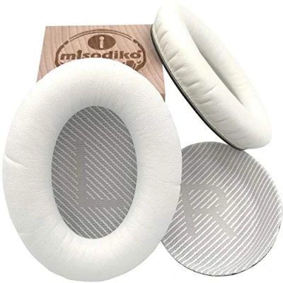 Abbildung von misodiko Ohrpolster für Bose Quiet Comfort 35 (QC35) und QuietComfort II (QC35 II), Kopfhörer Reparaturteile, Ohrpolster, Cup Pillow Cover (weiß)