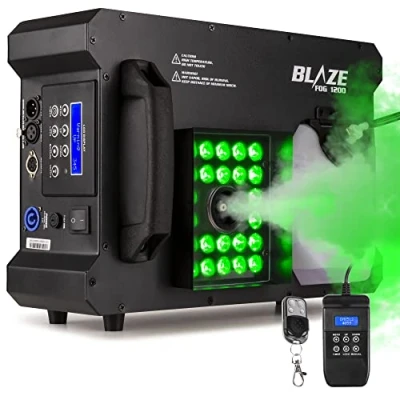 Abbildung von BeamZ BLAZE1200 Nebelmaschine mit Lichteffekt, 1200 Watt, Horizontal und Vertikal, Fog Machine LED Rauchmaschine Funkfernbedienung, Disco Partynebel, Smoke für DJs, Veranstaltungen