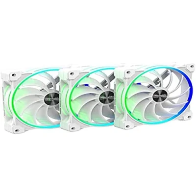 Abbildung von Alpenföhn Gehäuselüfter Wing Boost 3 ARGB White Edition Triple, 3er 140mm adressierbare RGB LED Beleuchtung, weiß