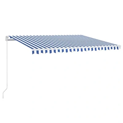 Abbildung von vidaXL Gelenkarmmarkise Einziehbar Markise Sonnenmarkise Balkonmarkise Sonnenschutz Sichtschutz Fenster Terrasse Garten 400x350cm Blau Weiß