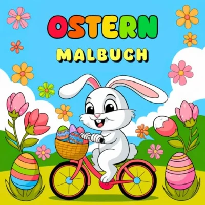 Abbildung von Ostern Malbuch: Ausmalbuch mit 50 Niedlichen und Gemütlichen Malvorlagen für Kinder, Erwachsene Jugendliche Osterhasen, Ostereiern, Frühlingsmotiven mehr